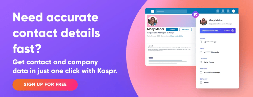 Blog CTA banner - Get contact and company data in one click with Kaspr