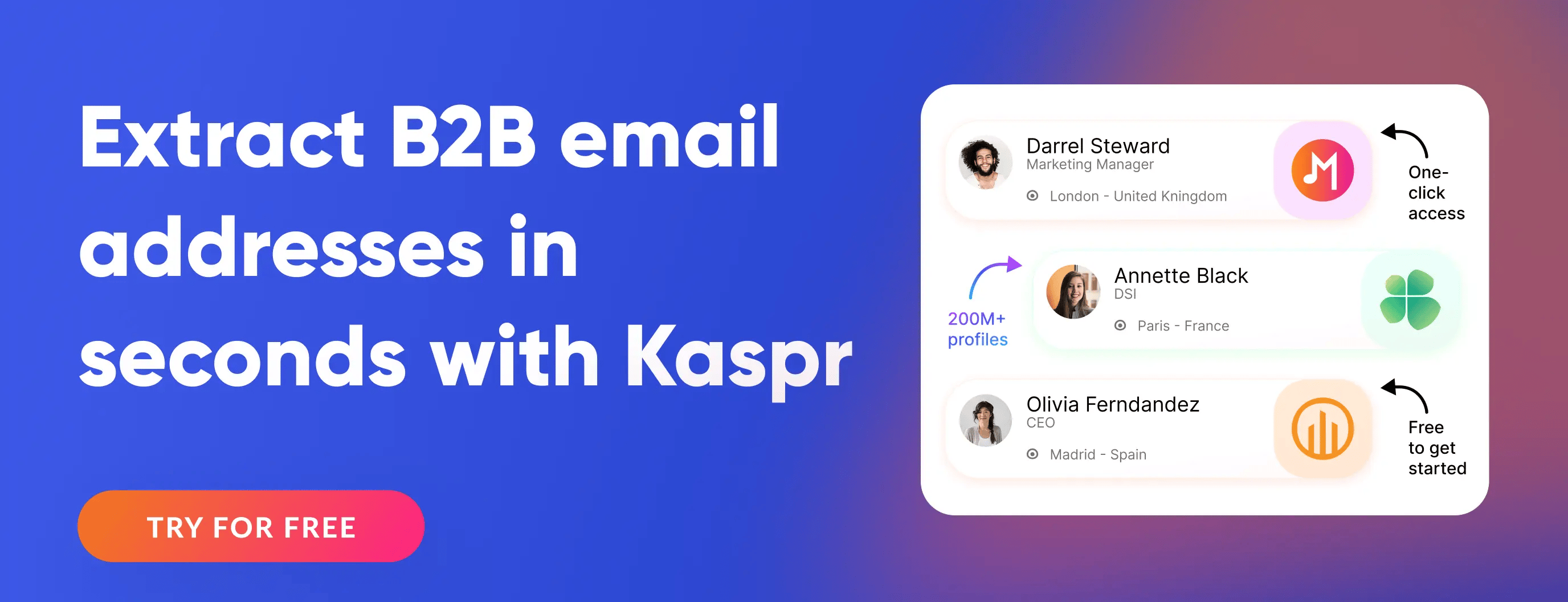 Blog banner CTA - Extract B2B email addresses in seconds with Kaspr
