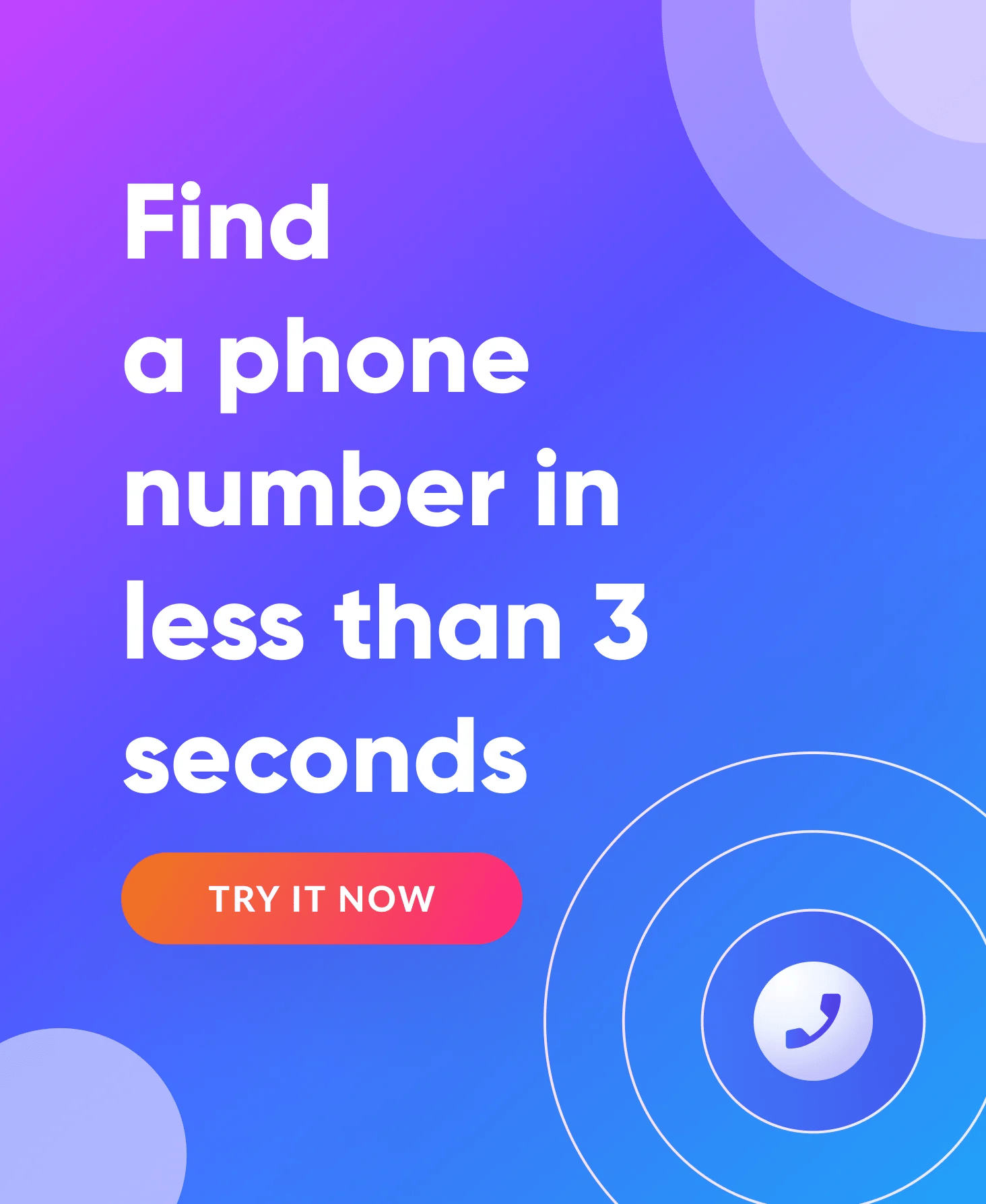 Blog CTA sticky graphic - Find a phone number in less than 3 seconds