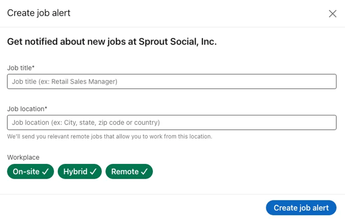 Screenshot of job alert notification on LinkedIn