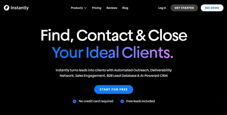 Screenshot of Instantly.ai website