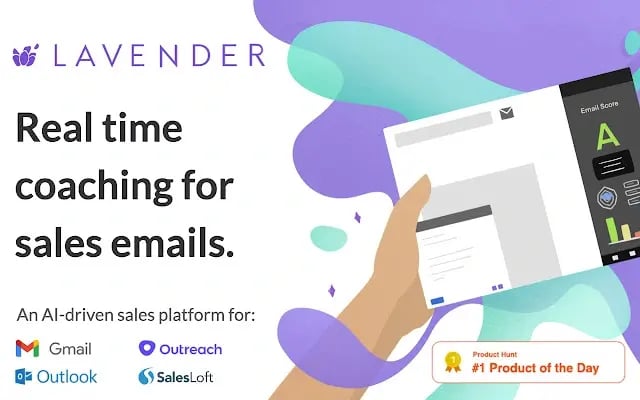 Graphic for Lavender.AI real-time coach for sales emails