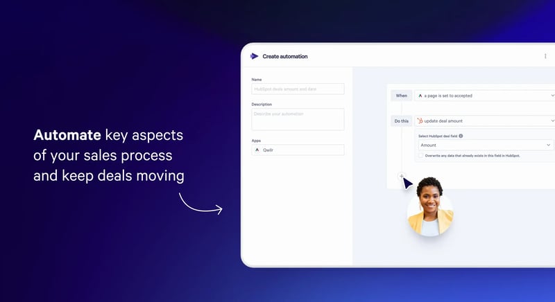 Graphic of Qwilr automation creation in-platform