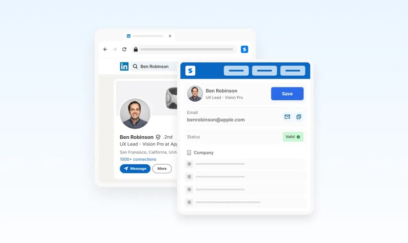 Graphic of Skrapp.io LinkedIn Chrome Extension to find emails