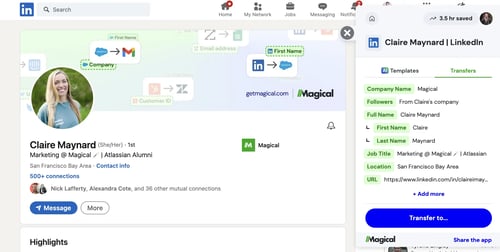 Graphic of Magical Chrome Extension on desktop