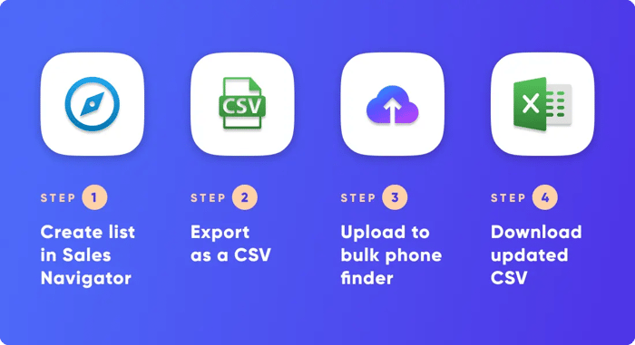 Infographic of the steps to use bulk phone finders