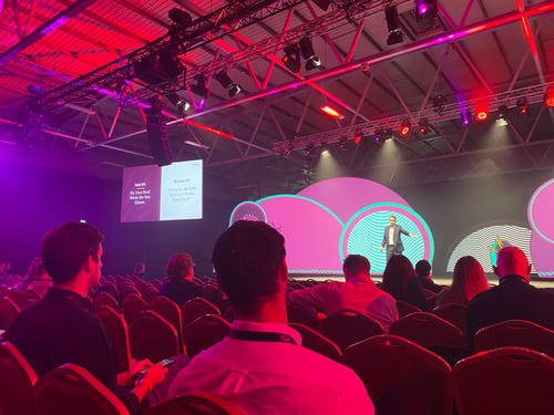 Nate Remmes from Salesloft, speaking at SaaStock 2022 Scale Stage