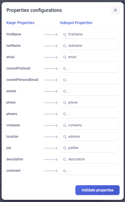 Mapping Hubspot