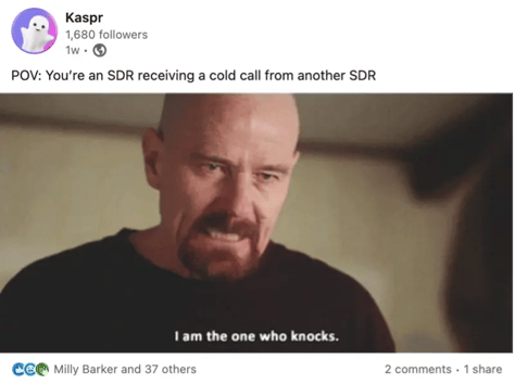 Breaking Bad meme - when SDRs cold call each other