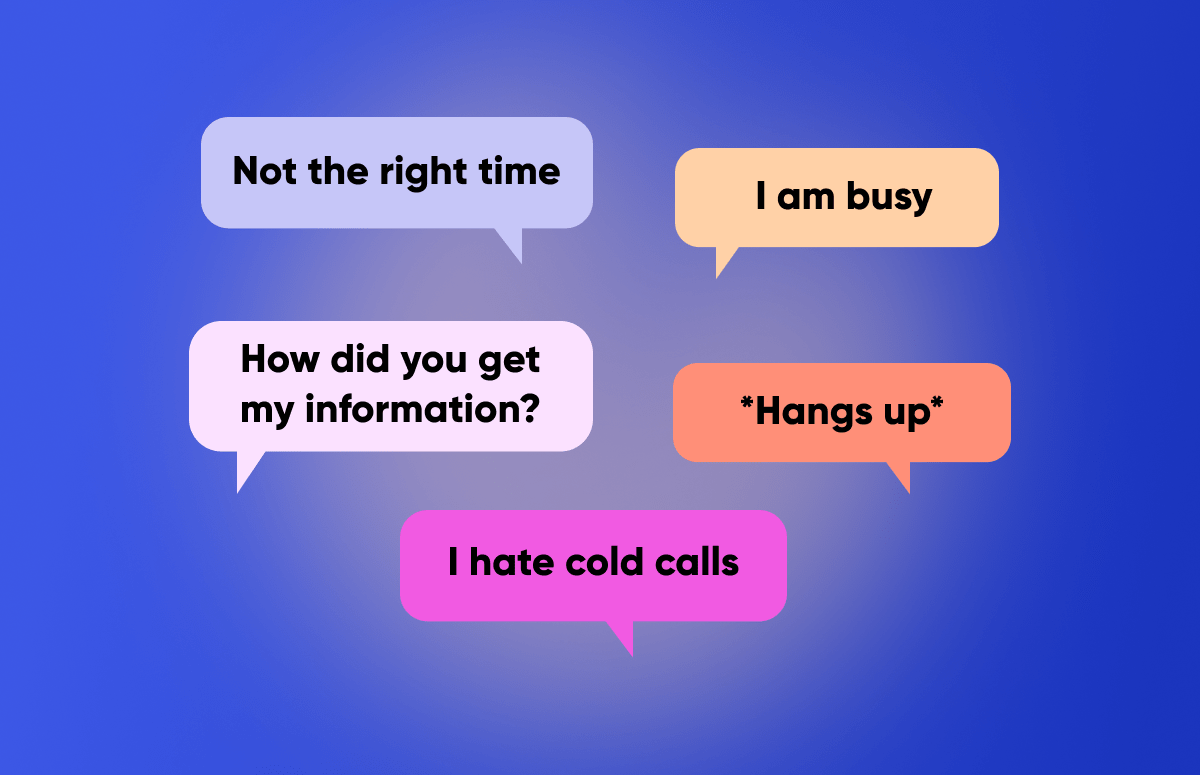 Resource card graphic for cold calling objection handling
