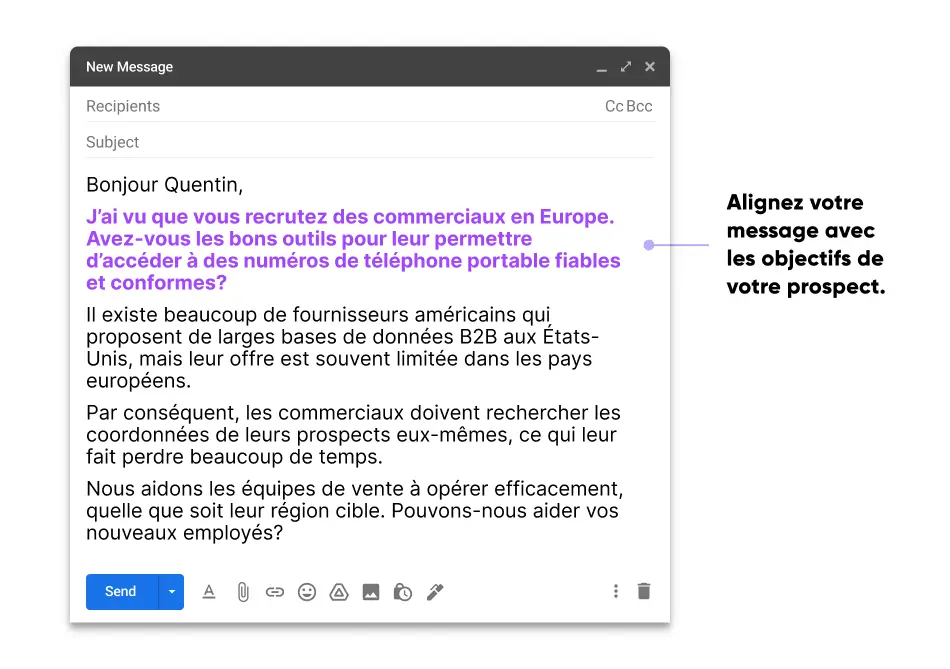exemple de cold email personnalisation