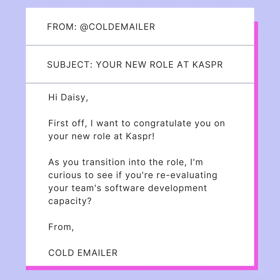 Example of well researched cold email